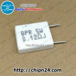 (F323) Điện Trở Sứ 0.12R 5W Loại Đứng