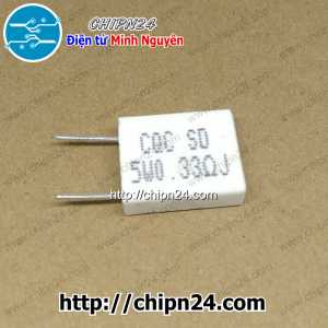 (F324) Điện Trở Sứ 0.33R 5W Loại Đứng
