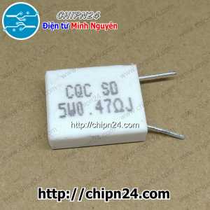 (F324) Điện Trở Sứ 0.47R 5W Loại Đứng