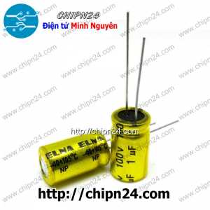 (F222) Tụ điện không phân cực Dọc 1uF 100V 10x17mm phân tần bảo vệ loa treble ELNA