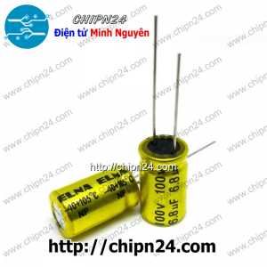(F222) Tụ điện không phân cực Dọc 6.8uF 100V 10x17mm phân tần bảo vệ loa treble ELNA