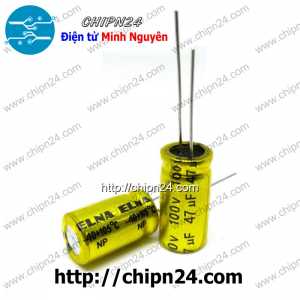(F223) Tụ điện không phân cực Dọc 47uF 100V 10x17mm phân tần bảo vệ loa treble ELNA