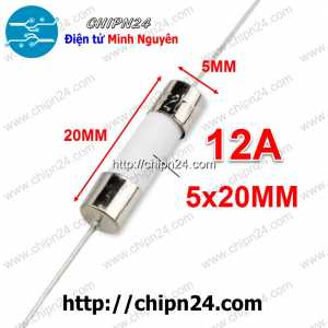 (K422) Cầu Chì Sứ 5x20mm 12A 250V Chân Cắm