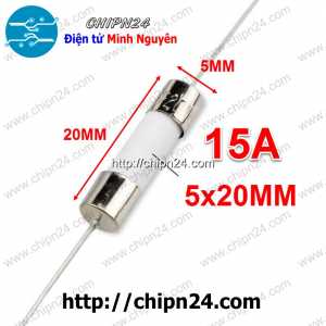 Cầu Chì Sứ 5x20mm 15A 250V Chân Cắm