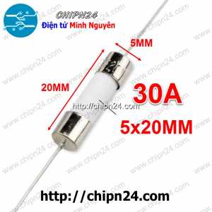 (K423) Cầu Chì Sứ 5x20mm 30A 250V Chân Cắm