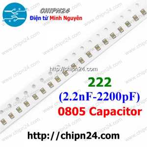 [25 con] () Tụ dán 0805 222K 50V (2.2nF) (2.0x1.2mm)