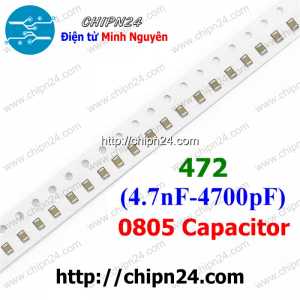 [25 con] () Tụ dán 0805 472K 50V (4.7nF) (2.0x1.2mm)