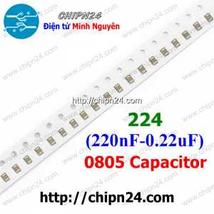 [25 con] () Tụ dán 0805 224K 25V (220nF 0.22uF) (2.0x1.2mm)