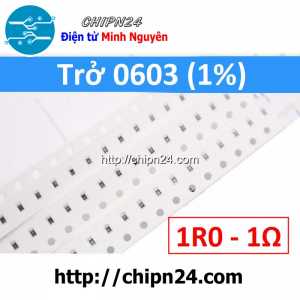 [50 con] () Điện Trở dán SMD 0603 1R 1% (Ký hiệu 0603 1R0)