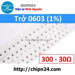 [50 con] () Điện Trở dán SMD 0603 30R 1% (Ký hiệu 0603 300)