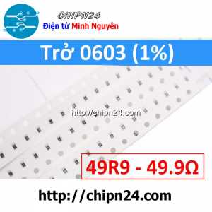 [50 con] Điện Trở dán SMD 0603 49.9R 1% (Ký hiệu 0603 49R9)