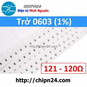 [50 con] Điện Trở dán SMD 0603 120R 1% (Ký hiệu 0603 121)