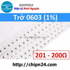 [50 con] Điện Trở dán SMD 0603 200R 1% (Ký hiệu 0603 201)