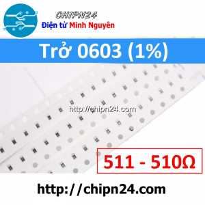 [50 con] Điện Trở dán SMD 0603 510R 1% (Ký hiệu 0603 511)