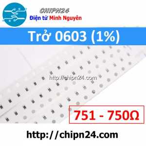 [50 con] (G45) Điện Trở dán SMD 0603 750R 1% (Ký hiệu 0603 751)