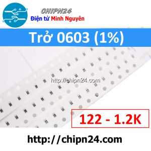 [50 con] (G45) Điện Trở dán SMD 0603 1K2 1% (Ký hiệu 0603 122)
