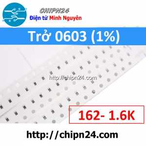 [50 con] (G45) Điện Trở dán SMD 0603 1K6 1% (Ký hiệu 0603 162)