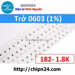 [50 con] (G45) Điện Trở dán SMD 0603 1K8 1% (Ký hiệu 0603 182)