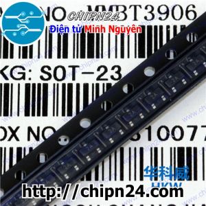 [25 con] Transistor Dán 2N3906 (2A) SOT-23 PNP 200mA 40V (SMD) (N3906 3906)