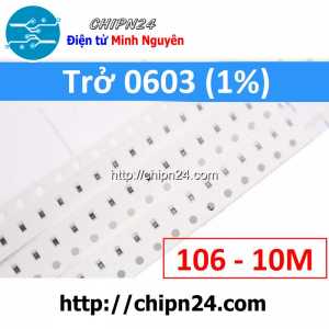 [50 con] () Điện Trở dán SMD 0603 10M 1% (Ký hiệu 0603 106)