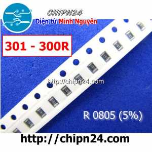 [50 con] () Điện Trở dán SMD 0805 300R 5% (Ký hiệu 0805 301)