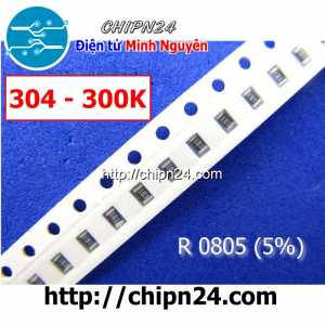 [50 con] () Điện Trở dán SMD 0805 300K 5% (Ký hiệu 0805 304)