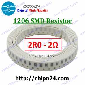 [50 con] (G20) Điện Trở dán SMD 1206 2R 5% (Ký hiệu 1206 2R0)