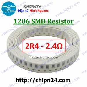 [50 con] () Điện Trở dán SMD 1206 2.4R 5% (Ký hiệu 1206 2R4)