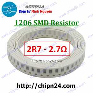 [50 con] () Điện Trở dán SMD 1206 2.7R 5% (Ký hiệu 1206 2R7)