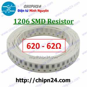 [50 con] () Điện Trở dán SMD 1206 62R 5% (Ký hiệu 1206 620)