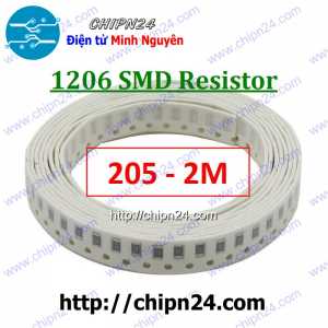 [50 con] (G24) Điện Trở dán SMD 1206 2M 5% (Ký hiệu 1206 205)