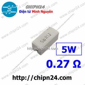 (F313) Điện Trở Sứ 0.27R 5W Loại Nằm