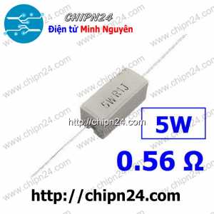 (F314) Điện Trở Sứ 0.56R 5W Loại Nằm