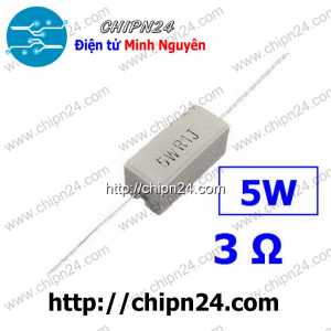 (F315) Điện Trở Sứ 3R 5W Loại Nằm