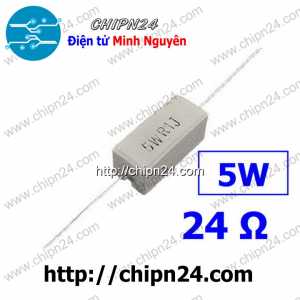 (F317) Điện Trở Sứ 24R 5W Loại Nằm