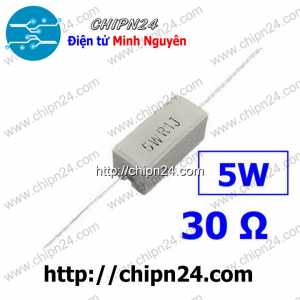 (F318) Điện Trở Sứ 30R 5W Loại Nằm