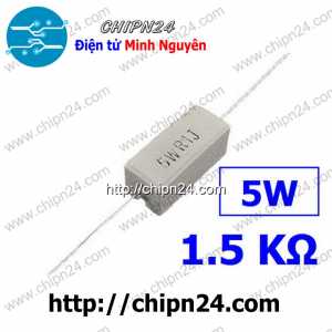 (F320) Điện Trở Sứ 1K5 5W Loại Nằm