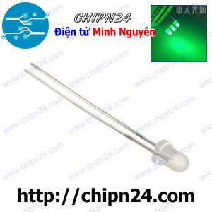 [50 con] (TK19) Led 3mm Đục màu Xanh Lá