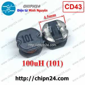 Cuộn Cảm Dán CD43 100uH (Ký hiệu 101) (SMD)