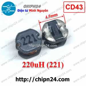 (K202) Cuộn Cảm Dán CD43 220uH (Ký hiệu 221) (SMD)
