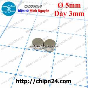 (K175) Nam châm Tròn phi 5mm dày 3mm