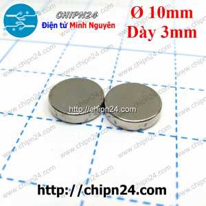 (K175) Nam châm Tròn phi 10mm dày 3mm