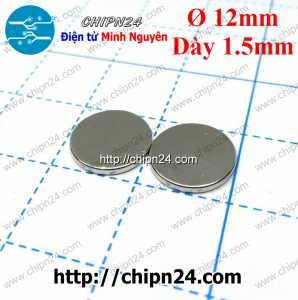 Nam châm Tròn phi 12mm dày 1.5mm