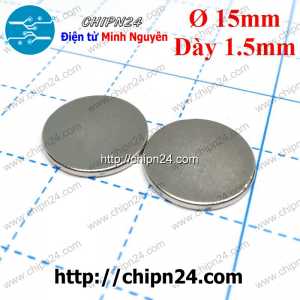 (K172) Nam châm Tròn phi 15mm dày 1.5mm