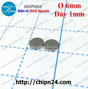 (K170) Nam châm Tròn phi 6mm dày 1mm