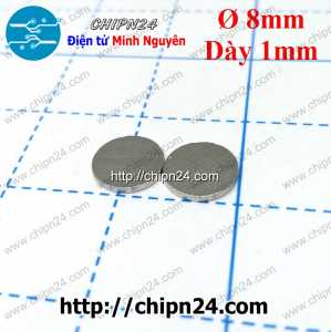 (K170) Nam châm Tròn phi 8mm dày 1mm