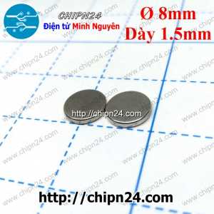 (K171) Nam châm Tròn phi 8mm dày 1.5mm