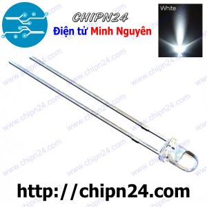 [50 con] Led 3mm Trong màu Trắng