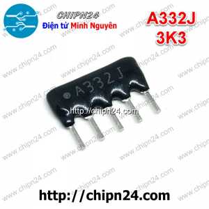 (K158) Điện trở thanh 5P 3K3 A332J (Trở Băng A05-332)