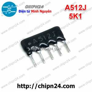 (K159) Điện trở thanh 5P 5K1 A512J (Trở Băng A05-512)